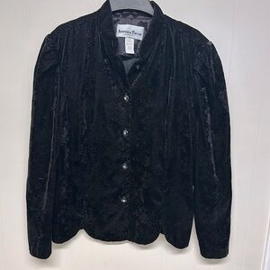 Another Thyme Women’s Blazer Evening Cocktail Jacket Black - Silver Sz L
